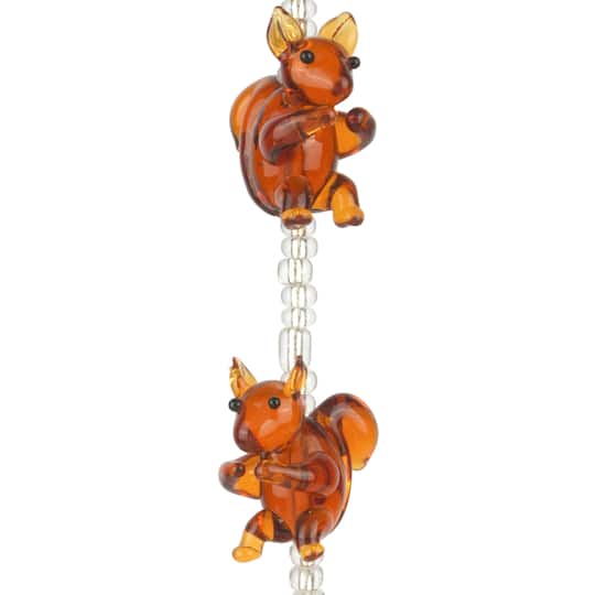 Brown Lampwork Glass Squirrel Beads by Bead Landing&#x2122;